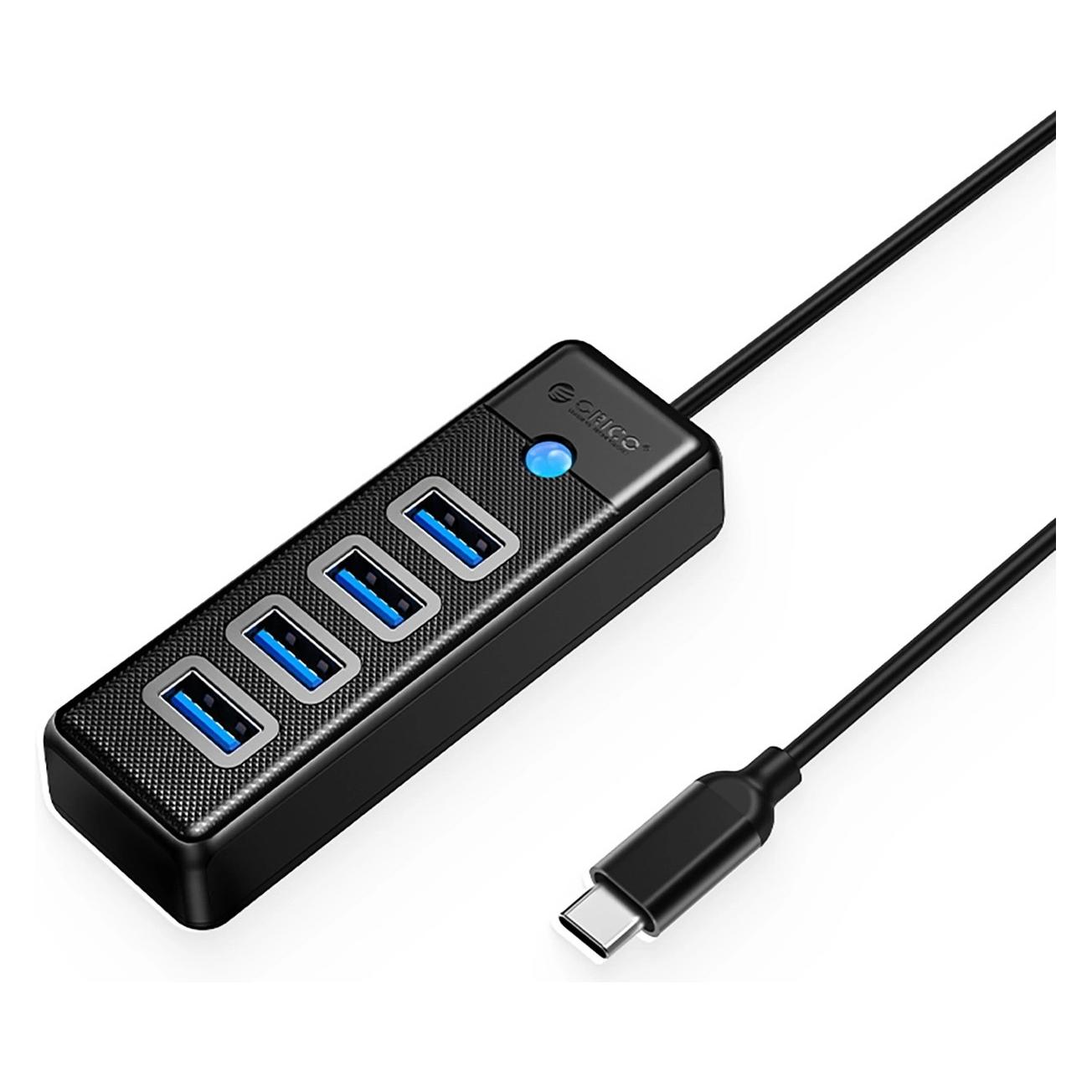 Orico Converter PW4U-C3 USB-C / 4x USB-A 3.0 Hub - Black (USB-C, 4 Ports) (56487559)