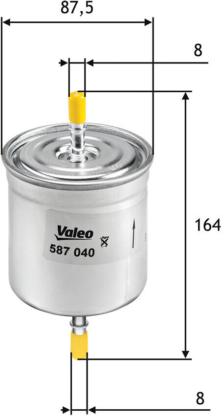 Valeo Kraftstofffilter 587040 Leitungsfilter 165mm Für Volvo