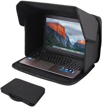 LightInthebox Laptop Sunshade and Privacy Hood for Outdoor Work, Anti-Glare Monitor Screen Shield for Less than 16 inch Laptops, Foldable Portable Sun Visor Privacy Tent for Travel, Beach, Park Office