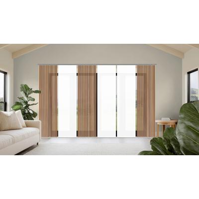 Schiebegardine HOME WOHNIDEEN "PANILO", braun, B:60cm H:245cm, Polyester, Gardinen, Schiebewand Seidenoptik, SET, Digitaldruck
