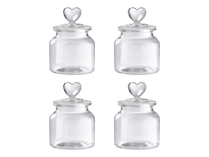 Aufbewahrungsglas SWEET HEART 4er-Set Ø 10cm Durchsichtig