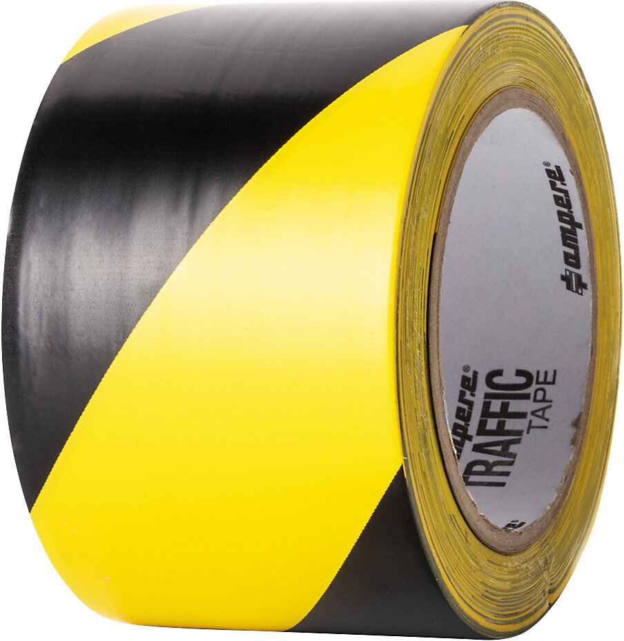 Bodenmarkierungsband, Breite 75 mm, gelb/schwarz Ampere
