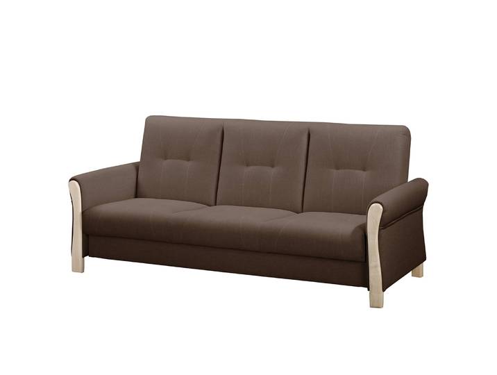 Schlafsofa Outwell Braun/Braun Webstoff 220 x 100 x 85cm Modern