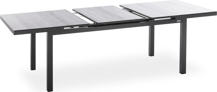 Niehoff Nancer Ausziehtisch Aluminium/Glasauflage Holzoptik 180/240x100 cm