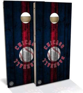 Skip's Garage Chicago C Baseball Outdoor Cornhole Board Set
