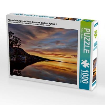 CALVENDO Puzzle Abendstimmung in der Bucht Sieravuori des Sees Pyhäjärvi 1000 Teile Puzzle quer | 1000 Teile Lege-Größe 64 × 48 cm Foto-Puzzle für