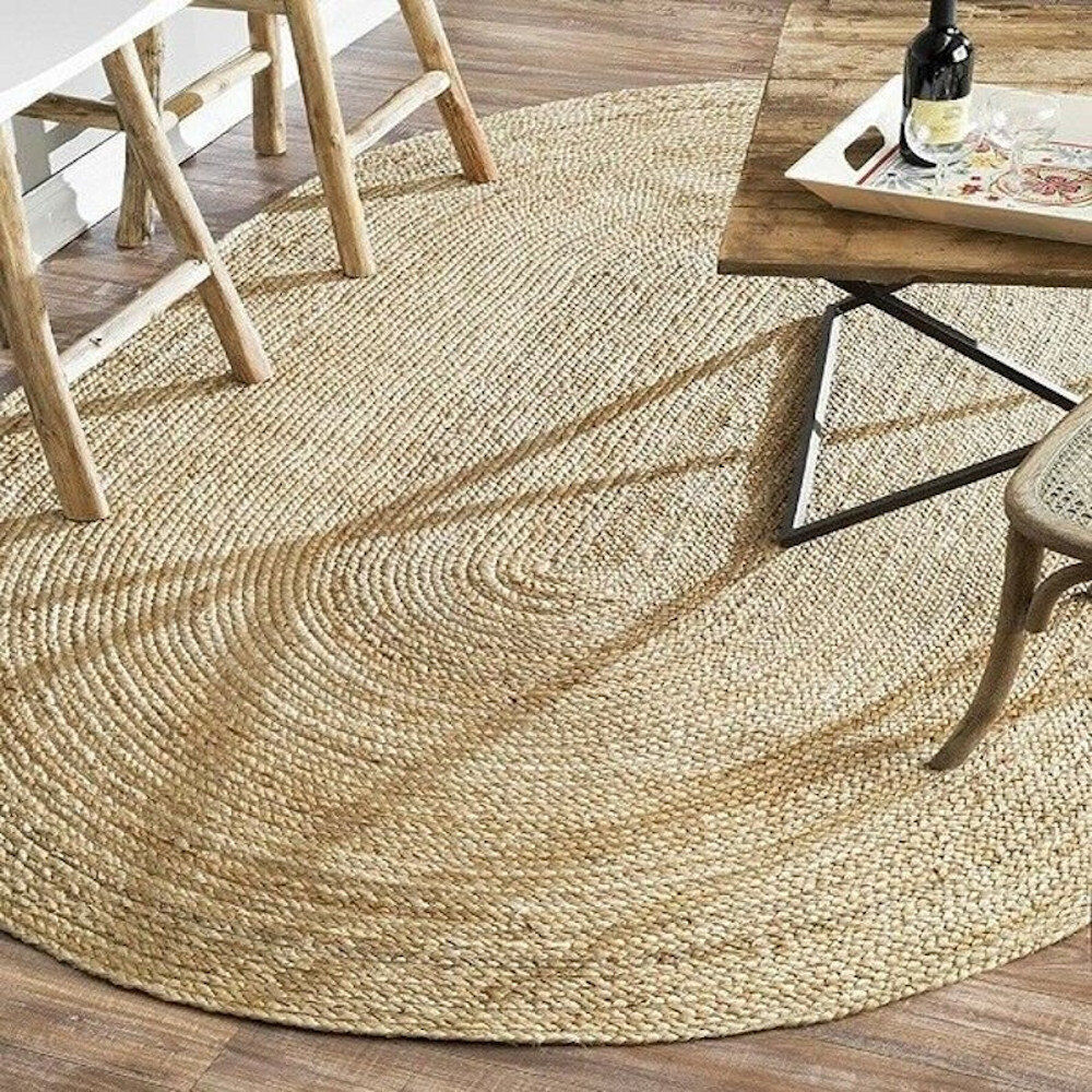 Beachcrest Home Buscher Jute / Sisal Hand Woven Area Rug Beige Oval 120 x 180cm