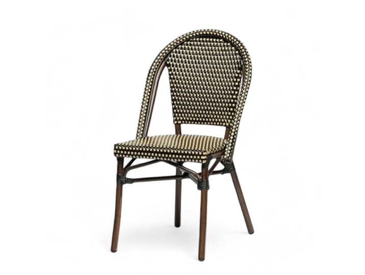 Chaise de terrasse PARIS - Tressage Noir et Crème
