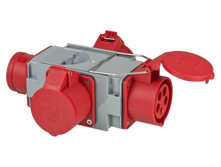 Kreuzverteiler Cee400V/16A 3fach Stecker CEE + 3x Steckdosen CEE