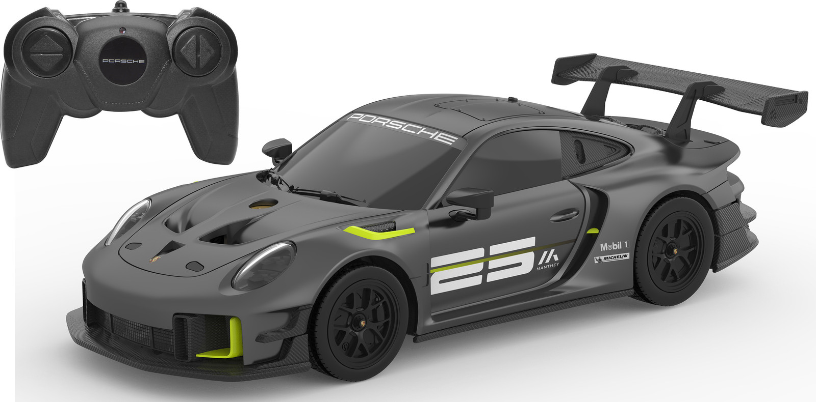 Jamara Germany Porsche 911 GT2 RS Clubsport 25 RC-auto, schaal 1:24, grijs, 2,4 GHz