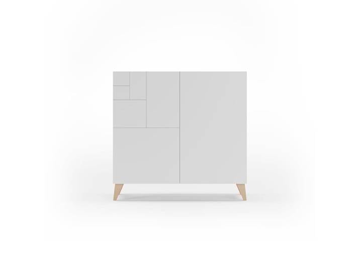 Meuble à chaussures, placard chêne clair portes blanches 87x90x27