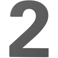 CMD Creative Metalldesign Hausnummer „ 2 “, Höhe 25cm, Edelstahl, anthrazit CMD-G2-anthrazit
