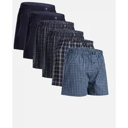 ORGANIC WOVEN BOXERSHORTS - 6-Pack - Blau/Grau - 4XL