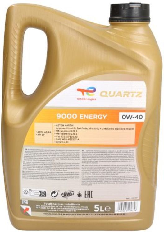 Moottoriöljy Totalenergies 2213989 Quartz 0w40 5l
