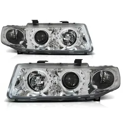 Scheinwerfer Angel Eyes passend für Seat Leon 1M / Toledo 1M Bj. 99-06 Chrom