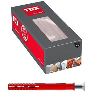Tox Schrauben-Dübel-Set 062101451, Fassad SK, 10x180mm Langschaftdübel & Senkkopfschrauben, 50-teilig