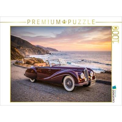 CALVENDO Puzzle Delahaye 135 M Cabriolet (Frankreich, 1950) auf dem Pacific Coast Highway in Kalifornien | 1000 Teile Lege-Größe 64 × 48 cm