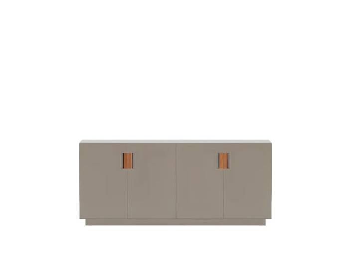 Asplund Armoire Frame 160 Low dark sand, portes pliantes, 42 cm, cognac