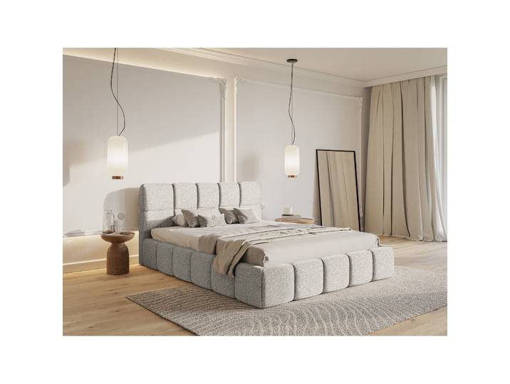Polsterbett 140x200 cm Cloudy hellgrauer Chenille mit