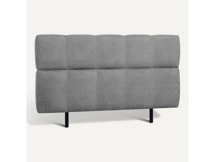 Tête de lit L. 160 cm BUBBLE effet bubble tissu gris