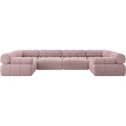 WOHNLANDSCHAFT modulares Sofa Birno-U2 - 380x190x70 cm Rosa Cord