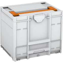 Tanos systainer3 Combi M 337 lichtgrau (RAL 7035), Verschluss lichtgrau (RAL 7035), Griff tieforange (RAL 2011) - 83550048.58