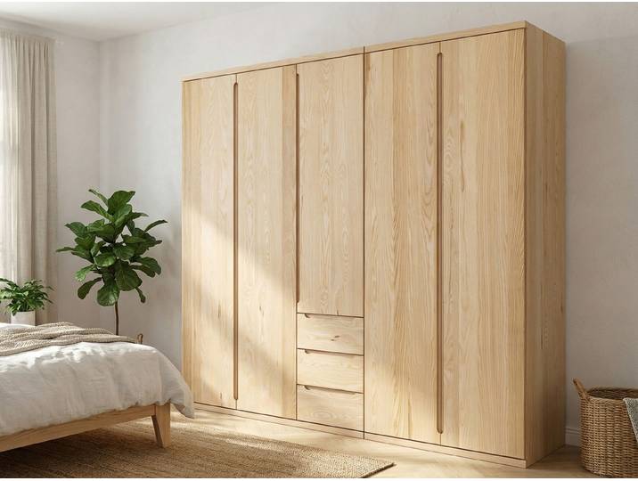 Drehtürenschrank „Valentin“ Esche 5-türig Massivholz Esche