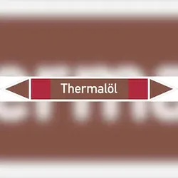 Rohrleitungskennzeichen Thermalöl - 270x37 mm Folie selbstklebend