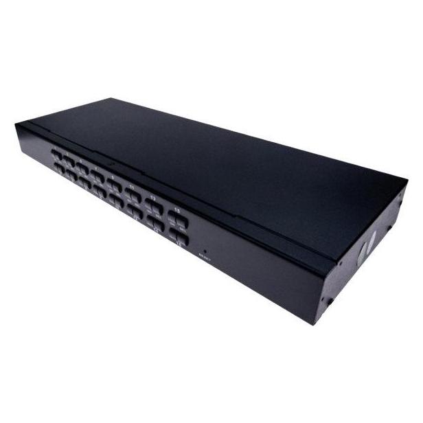 Exertis Connect USB- PS/2 KVM Switch, 16-port, mit OSD Menue, IP-ready erlaubt die Steuerung 16 lokaler Server mi... (66310)