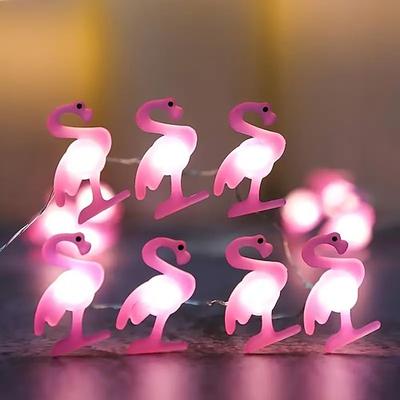 LED Kupferdrahtlicht Pink Flamingo Märchenhafte Lichterkette 2m 20LEDs Batteriebetrieben Kirschblüte Pfirsichblumenlicht Hochzeit Neujahr Feier Geburtstag Hausgarten Dekoration
