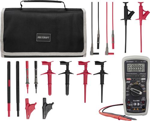 VOLTCRAFT VC-480 Multimeter mit MLSet-100 Messleitungen und Tasche