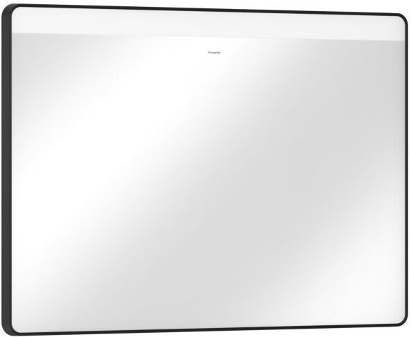 Hansgrohe Xarita Lite Q Spiegel 54959670 mit horizontaler LED-Beleuchtung, mattschwarz, B 1000 x H 700 x T 30 mm, 10 W