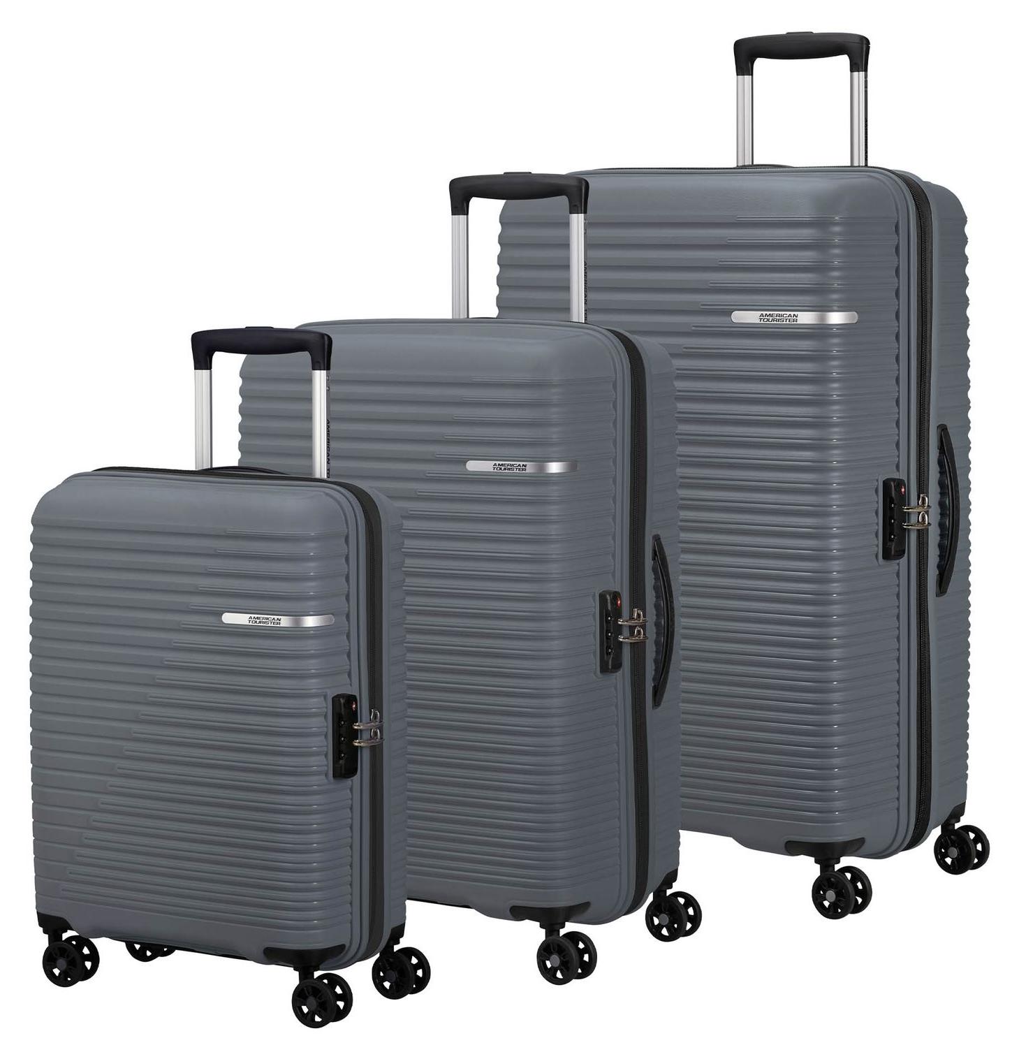 American Tourister Trolley Liftoff 3 PC Set D Charcoal Grey blaugrau 79cm