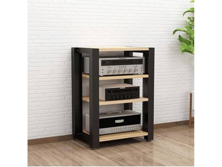 DUddTTW Audio-Rack, 2/3/4/5-stufiges Stereo-Rack, Audio-Geräte-Rack, offenes Audio-Rack, Schrank, HiFi-Rack, verstellbares Audio-Video-Regal, langlebig(Natural,4 Tier)