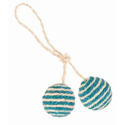 Trixie 2 Bälle am Seil | Sisal  4,5 cm Katzenspielzeug