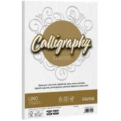 Favini, Grusskarte + Briefpapier, Cartotecnica A690514 Pack 50 Blatt Leinen (50 Stk.)