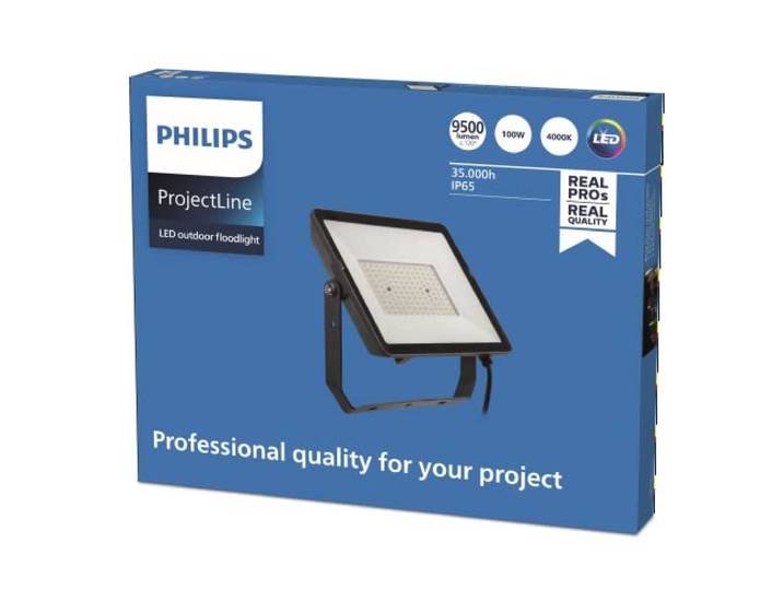 Philips ProjectLine Flutlicht, 100W, 4000K, schwarz