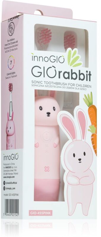 innoGIO GIORabbit Sonic Toothbrush brosse à dents sonique pour enfant Pink 1 pcs