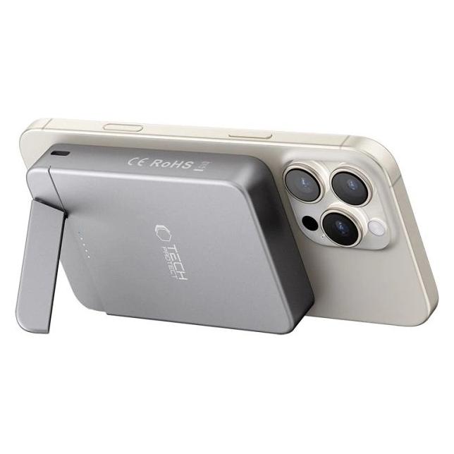 Tech-Protect Powerbank PB14 LifeMag MagSafe 10000 mAh - grau (10000 mAh, 15 W) (5906302362905)
