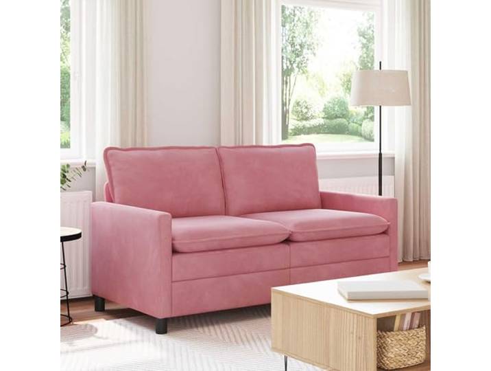 ZQQLVOO Sofa Rosa Samt 156 cm Stabiler Metallrahmen, Ergonomisches Design, Pflegeleicht, Einfache Montage
