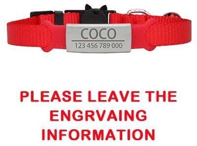 Uplifted Finds Custom Personalized Breakaway Cat ID Collar red silver