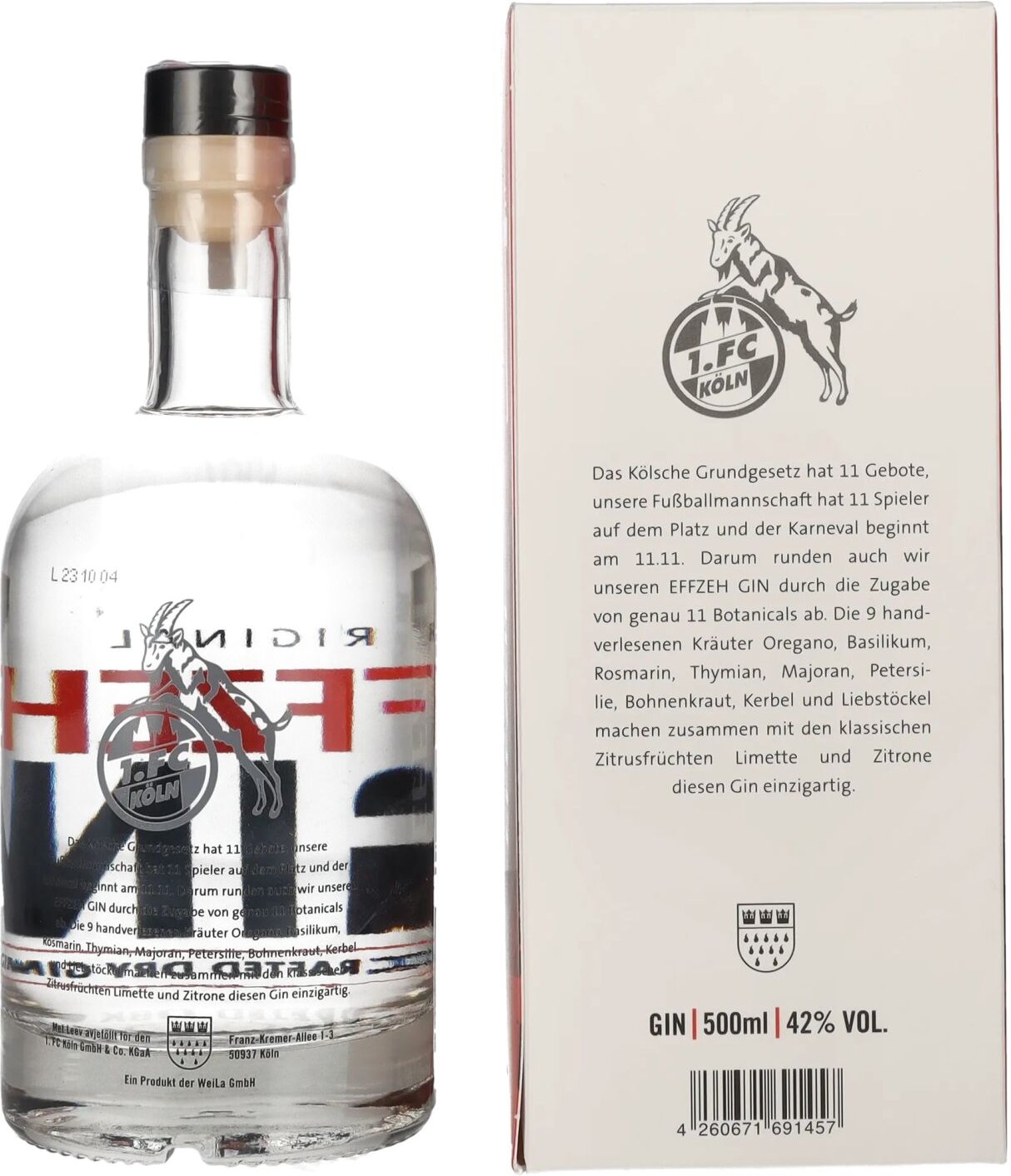 EFFZEH Original Handcrafted Dry Gin 42% Vol. 0,5l