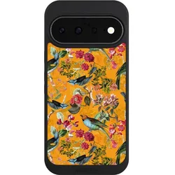 Nivocase Handyhülle für Google Pixel 11 Hülle NIVOpure Case Schwarz Blumen Dschungel Vogel (Google Pixel 11), Smartphone Hülle, Schwarz