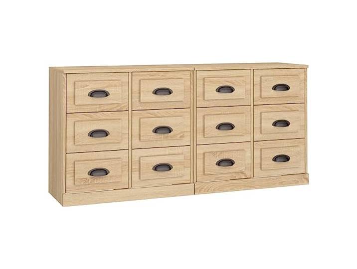 HGFDVCMR Sideboard 2er Set Sonoma-Eiche 70x35,5x67,5 cm Holzwerkstoff Zweiteiliges Kommoden-Set für Wohnzimmer & Flur, stilsicherer Stauraum mit stabilen Oberflächen für Dekoration.