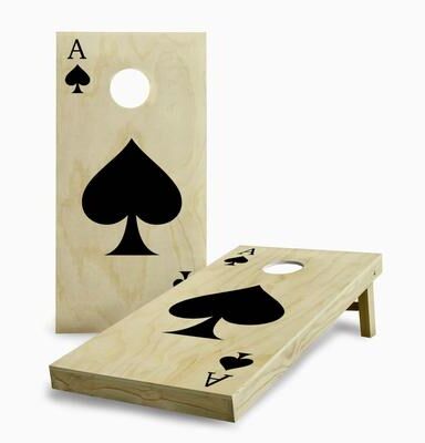 Skip's Garage Ace of Spades Regulation 2x4 Cornhole Game Set