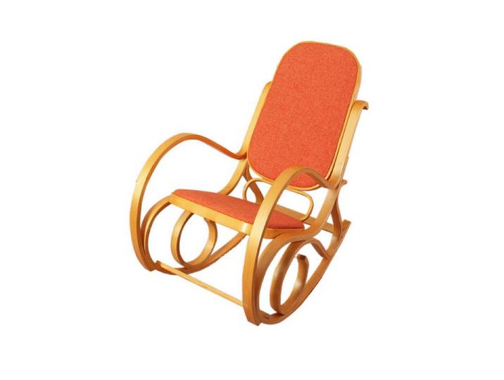 MCW Schaukelstuhl Gallarate, Retro-Design, Stabiles Gestell, Weiche Polsterung, Schaukelfunktion