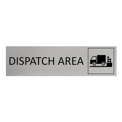 CombiCraft Aluminium Türschild Dispatch Area 165x45mm mit 3M-Tape zur Befestigung, einfache Kennzeichnung von Räumen und Bereichen