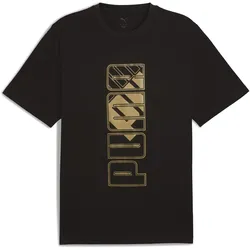 Puma, Herren, Sportshirt, MAXIMAL METALLIC Relaxed Tee (L), Schwarz