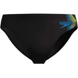Speedo Panel Brief Badehose Herren 1721 - black/hyper yellow S/M