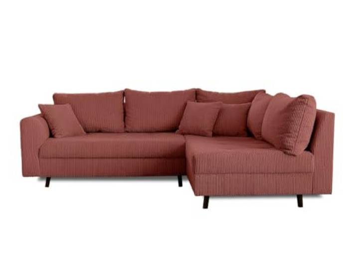 Lisa Design Rune – Ecksofa rechts – 4-Sitzer – aus Cord Terrakotta